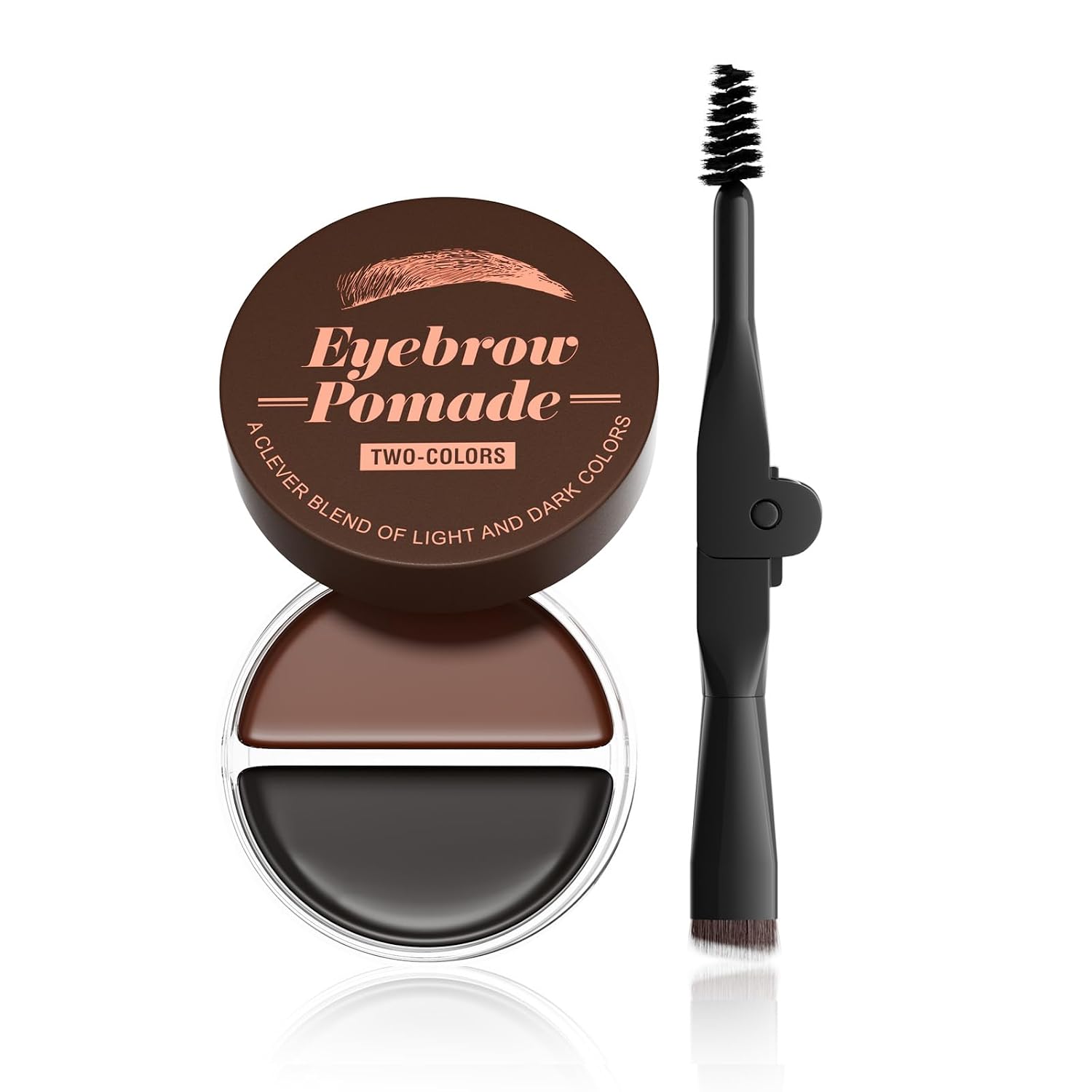 2-in-1 Eyebrow Pomade & Waterproof Brow Gel - 34.5g High Capacity Brow Tint with Dual-Ended Brush, Smudge-Proof Quick-Dry Formula for Natural 3D Brows, 5 Shade Options (#3)