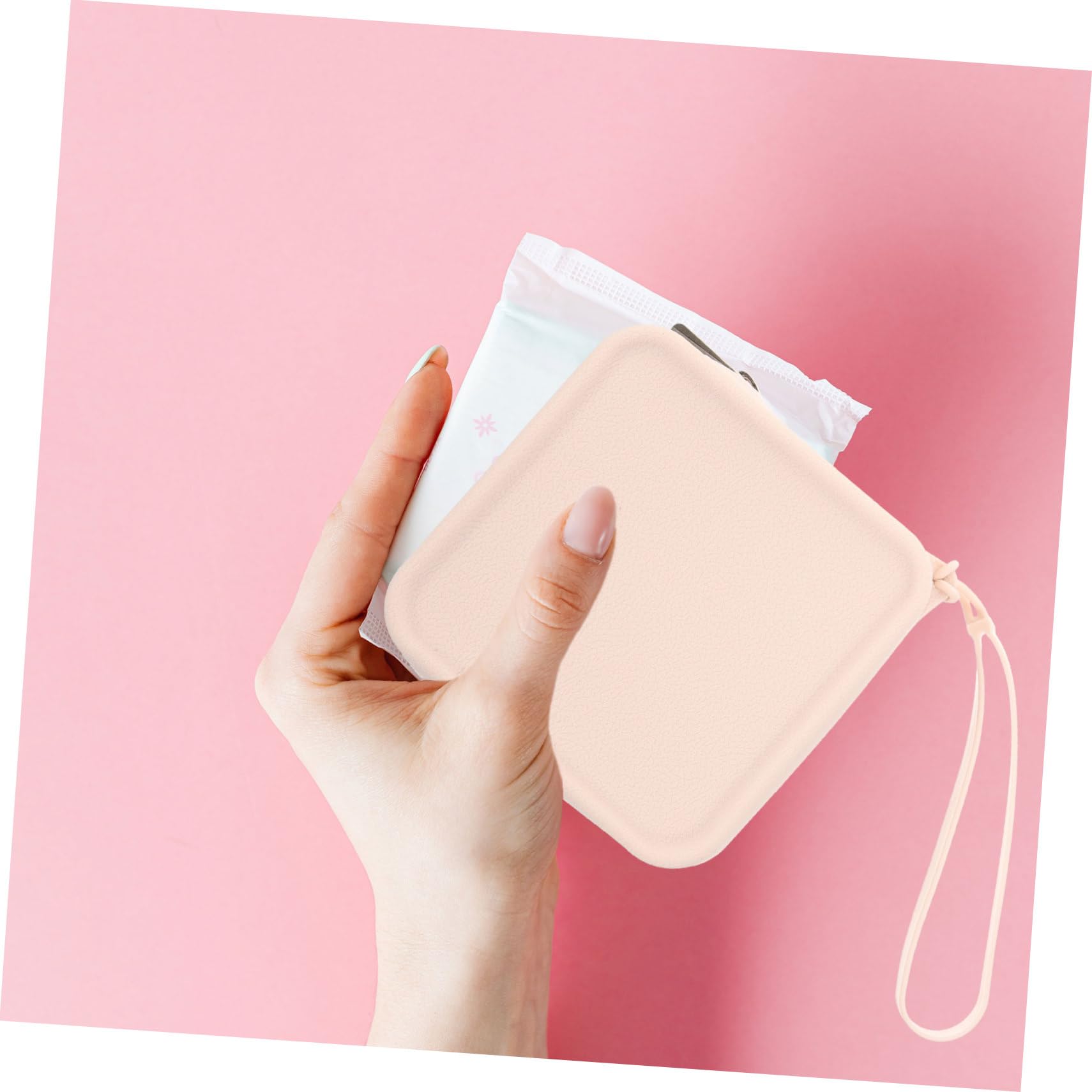 HAPINARY Sanitary Napkin Storage Bag Delicate Period Bag Delicate Makeup Bag Silicone Pouch Silicone Period Bag Female Product Bag Zipper Tampon Holder Reusable Period Bag Tampon Bag