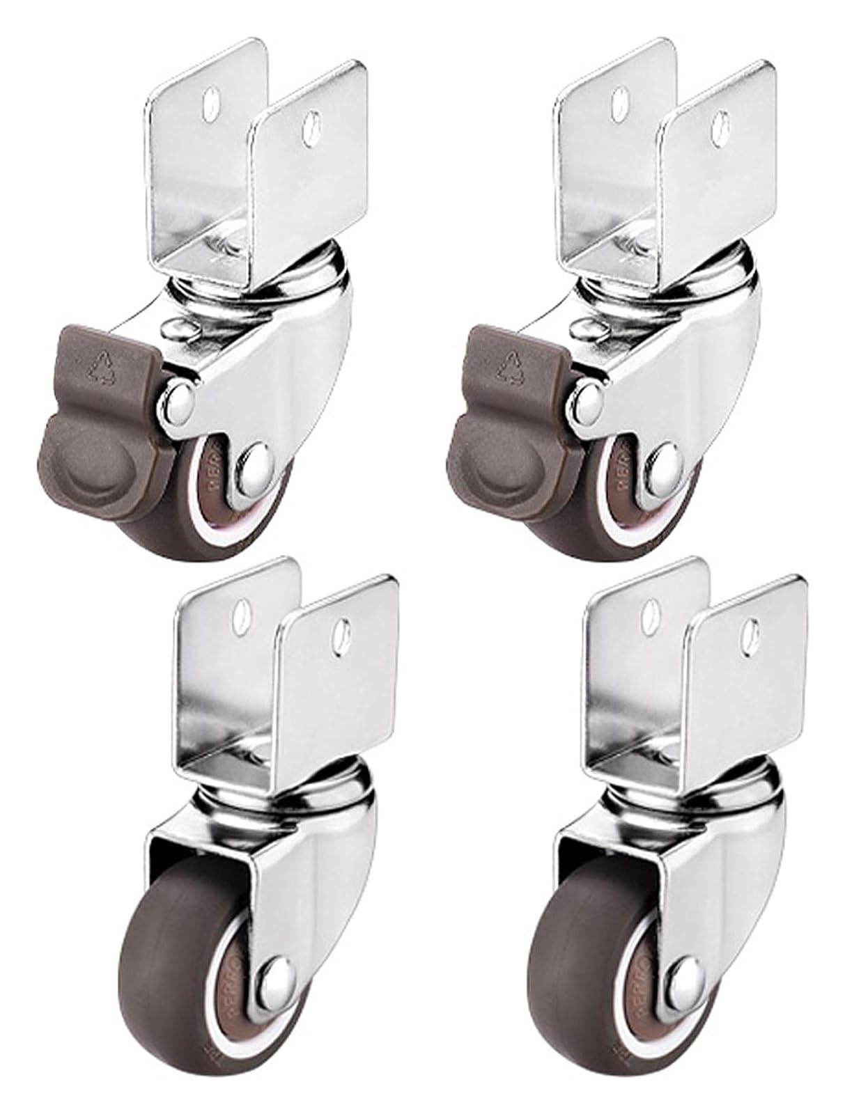 FACULX Lot de 4 roulettes pivotantes avec frein