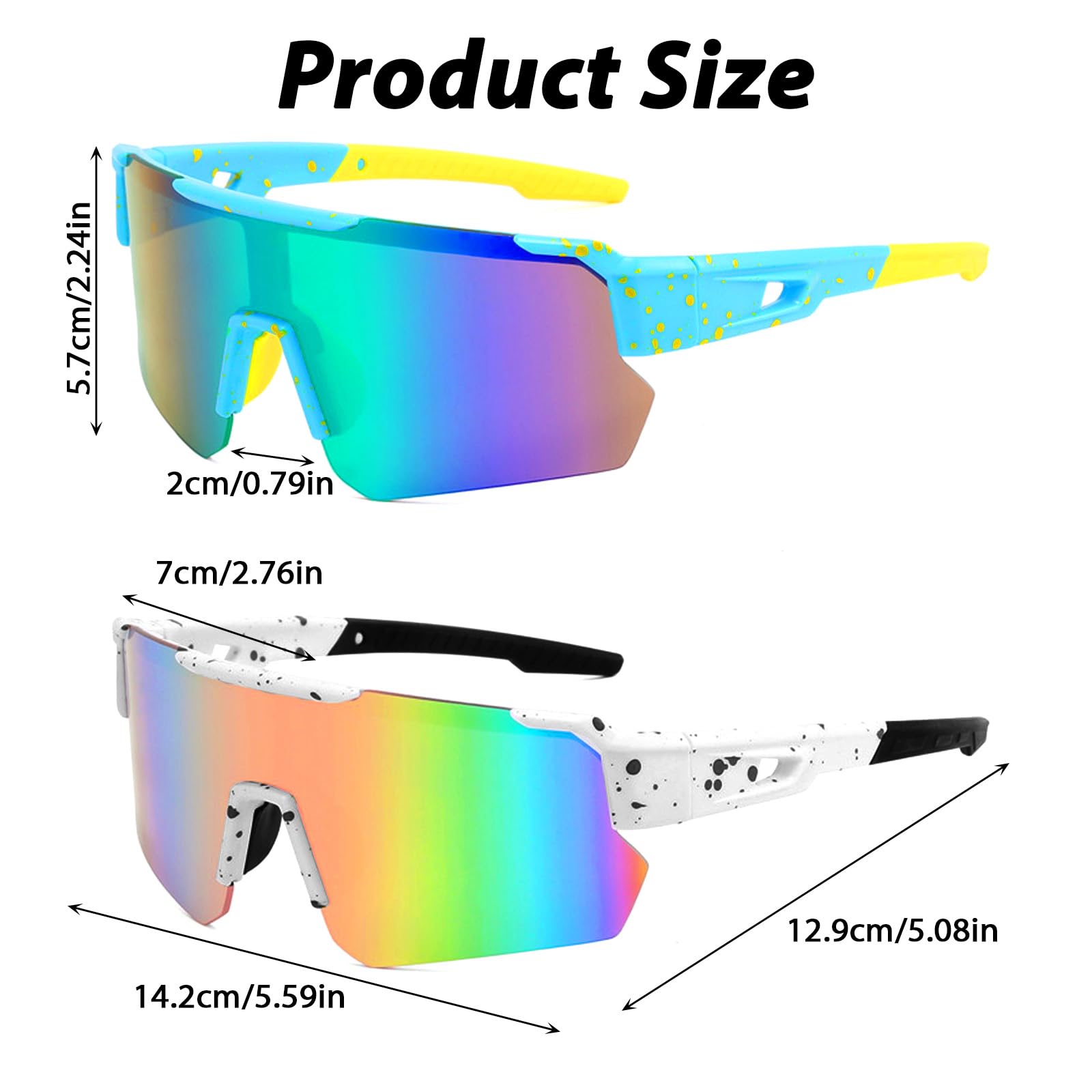 Carreuty 2 Pcs Cycling Glasses, UV400 Protection Polarized Sports Sunglasses for Men & Women - Image 2