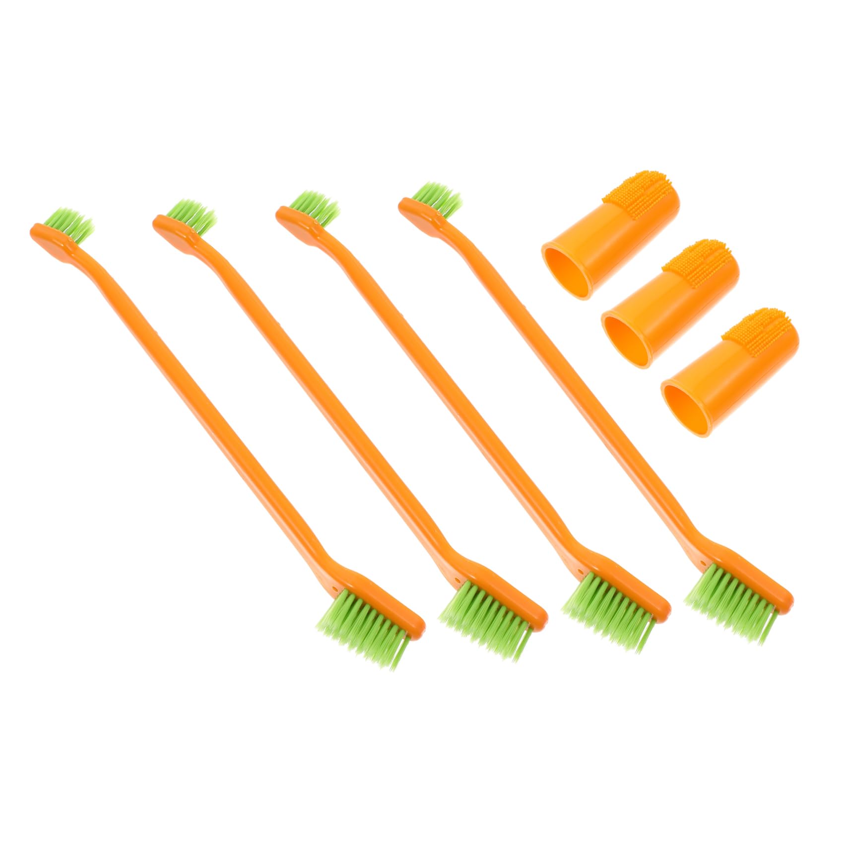 CIYODO Dog Toothbrush Set of 7 Double-Ended Pet Toothbrush Finger Dog Brush for Deep Cleaning