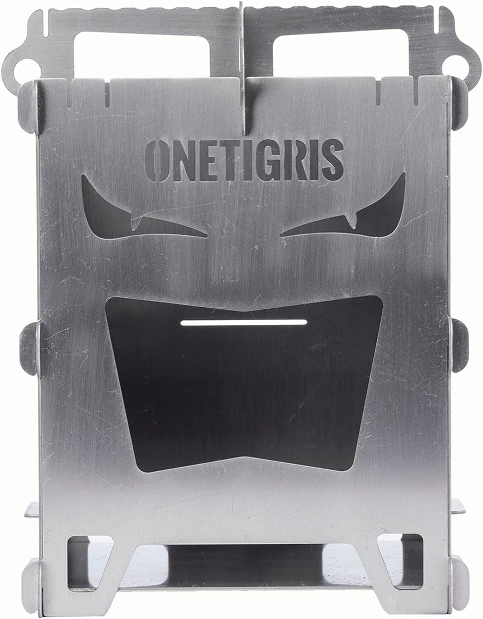 OneTigris ROCUBOID Titanium Wood Stove EVIL EYES Version, Weighs 400g, Silver - Image 4