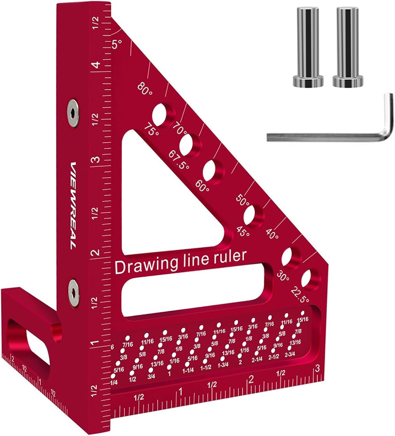 Woodworking Square Protractor,Carpenter Ruler - Precise Multi-Angle Miter Protractor for Carpentry Welding Drywall Remong Engineering Drafting Machine Work Cabinetry
