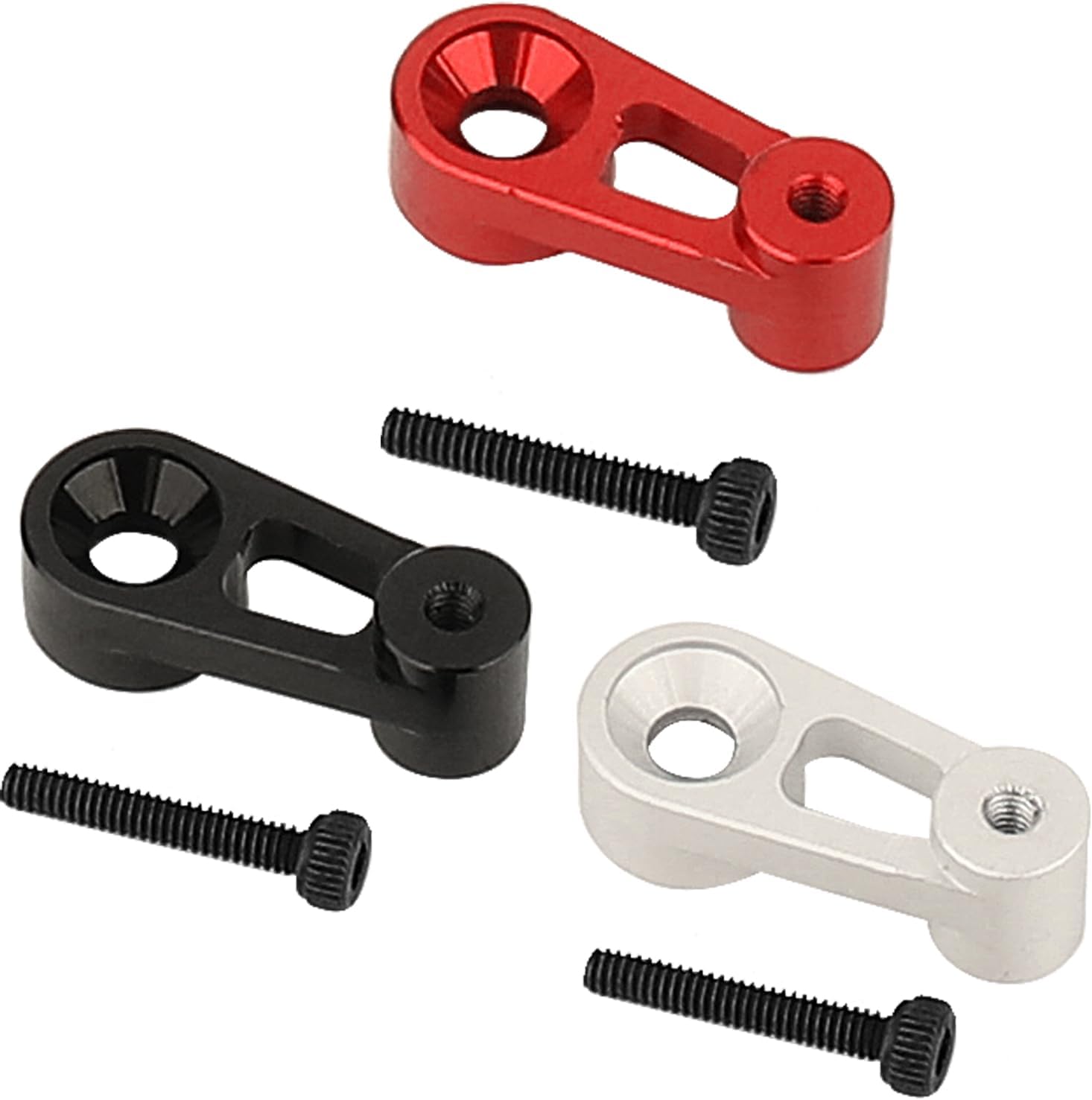 25T Servo Arm- Servo Horn Upgrade Accessories for 1/18 TRX4M Stock Servo(Black & Red & Silver)