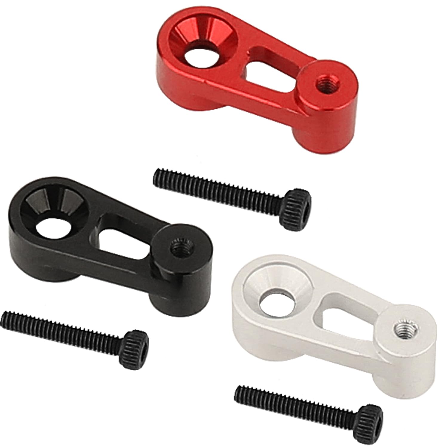 RZXYLRC 25T Servo Arm- Servo Horn Upgrade Accessories for 1/18 TRX4M Stock Servo(Black & Red & Silver)
