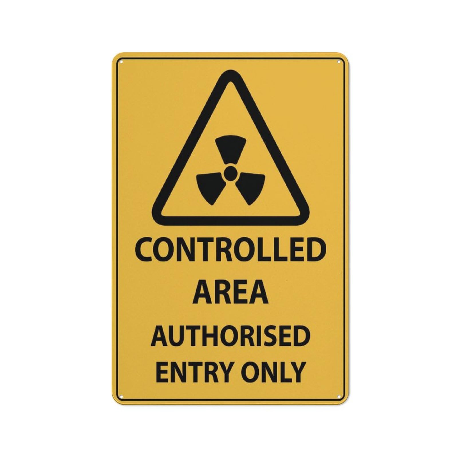 Xewazd A1974 Caution Controlled Area-Authorised Entry Only 8"X12" Metal Tin Sign - Wall Decor For Home Kitchen, Farm, Garden & Garage