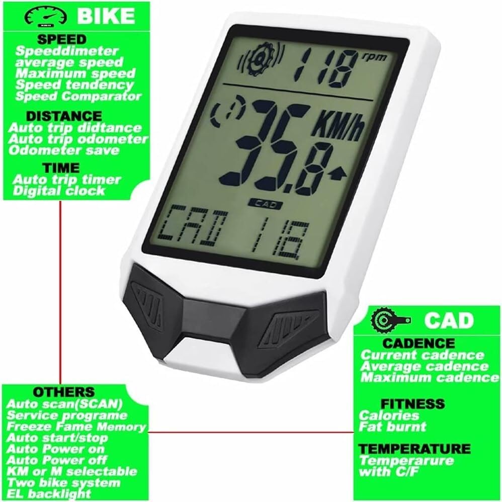 WEST BIKING - compteur de vitesse sans fil, écran LCD rétro-éclairé