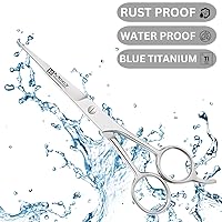 Vista 5 de Macs - Tijeras de pelo de 6.5 pulgadas, tijeras japonesas de corte de pelo de acero inoxidable, tijeras de peluquería con borde de afeitar, tijeras