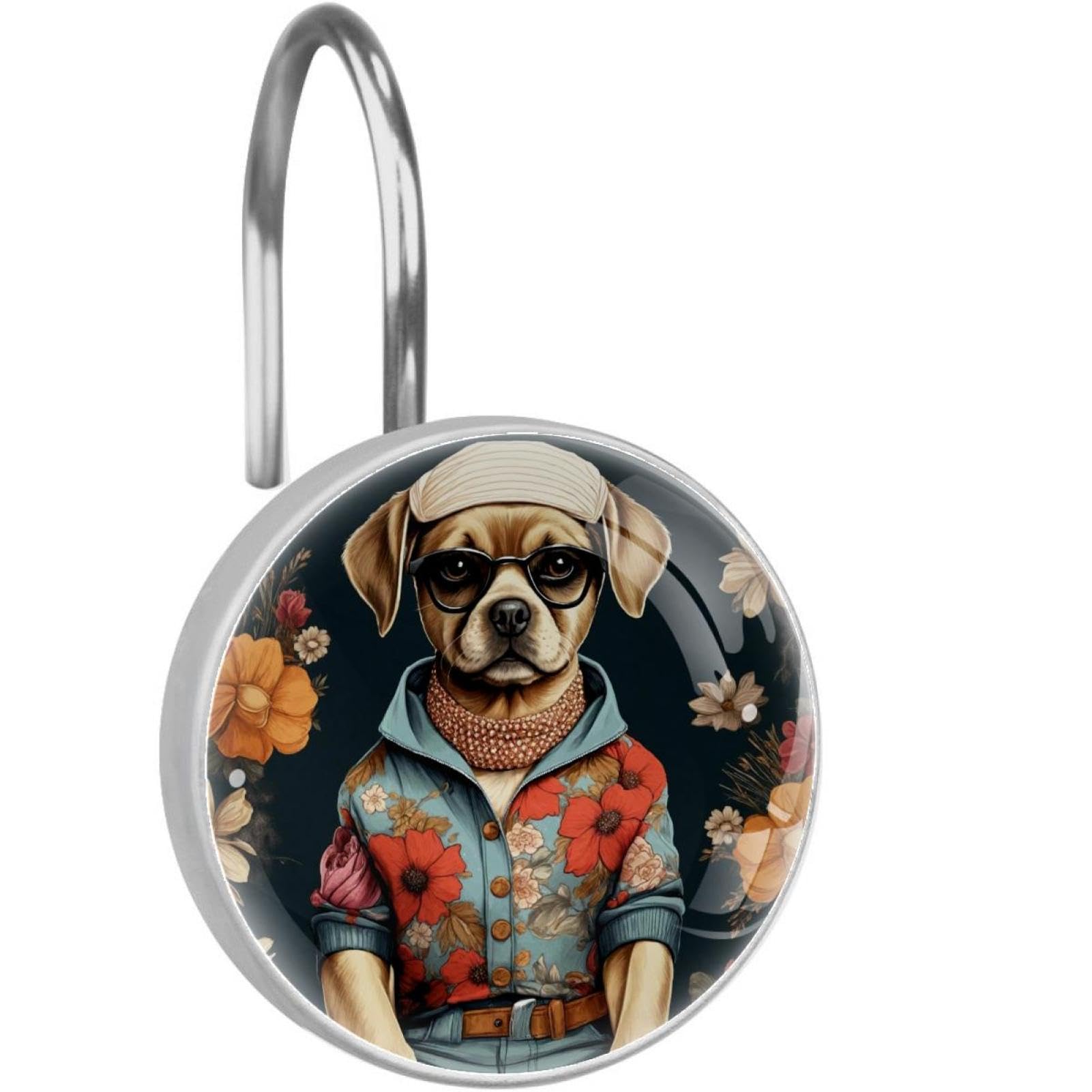 Ganchos para cortina de ducha 12 piezas de baño Florals Clothing