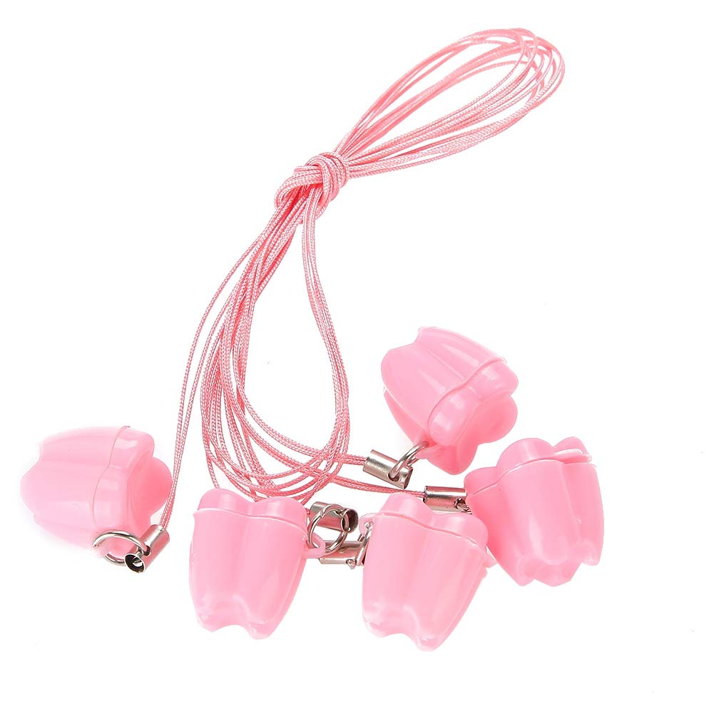 ANGGREK Milk Tooth Saver Necklaces, 5pcs Plastic Baby Milk Tooth Storage Box with Rope Tooth Saver Necklaces()