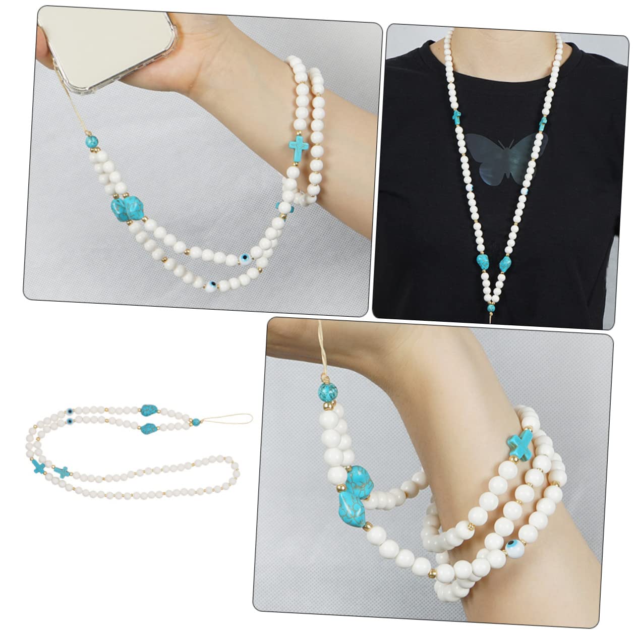 UPKOCH 3 Piezas Anti-Pérdida Cadena Para Teléfono Móvil Cordón Para El Cuello Cuerda Decorativa Para Teléfono Cadena Colgante Para Teléfono Decoración De Cuentas Para Teléfono Teléfonos