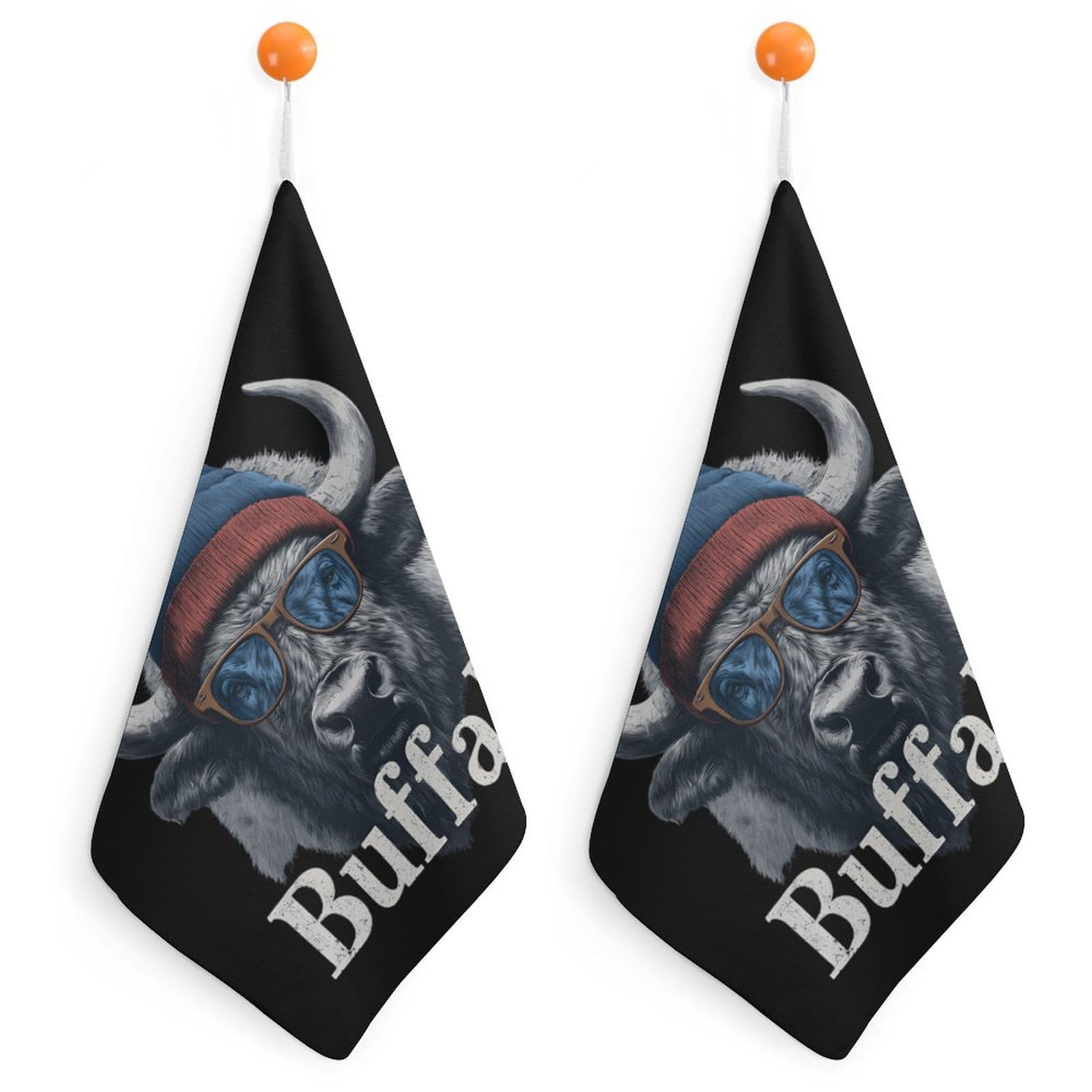 CGSBNGHA Buffalo Mascot Hand Towel Hanging Face Towels Cleaning Cloths Handkerchief for Bathroom Kitchen
