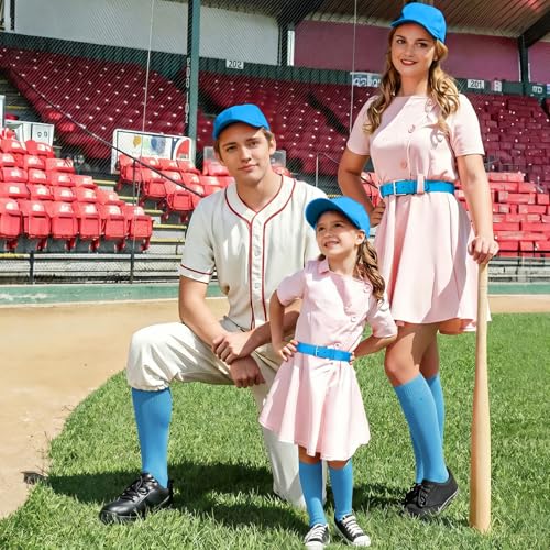 Image of XZQTIVE Baseball Softball Socks and Baseball Softball Belt Combo Set Knee-High Soccer Socks for Kids Youth Adult