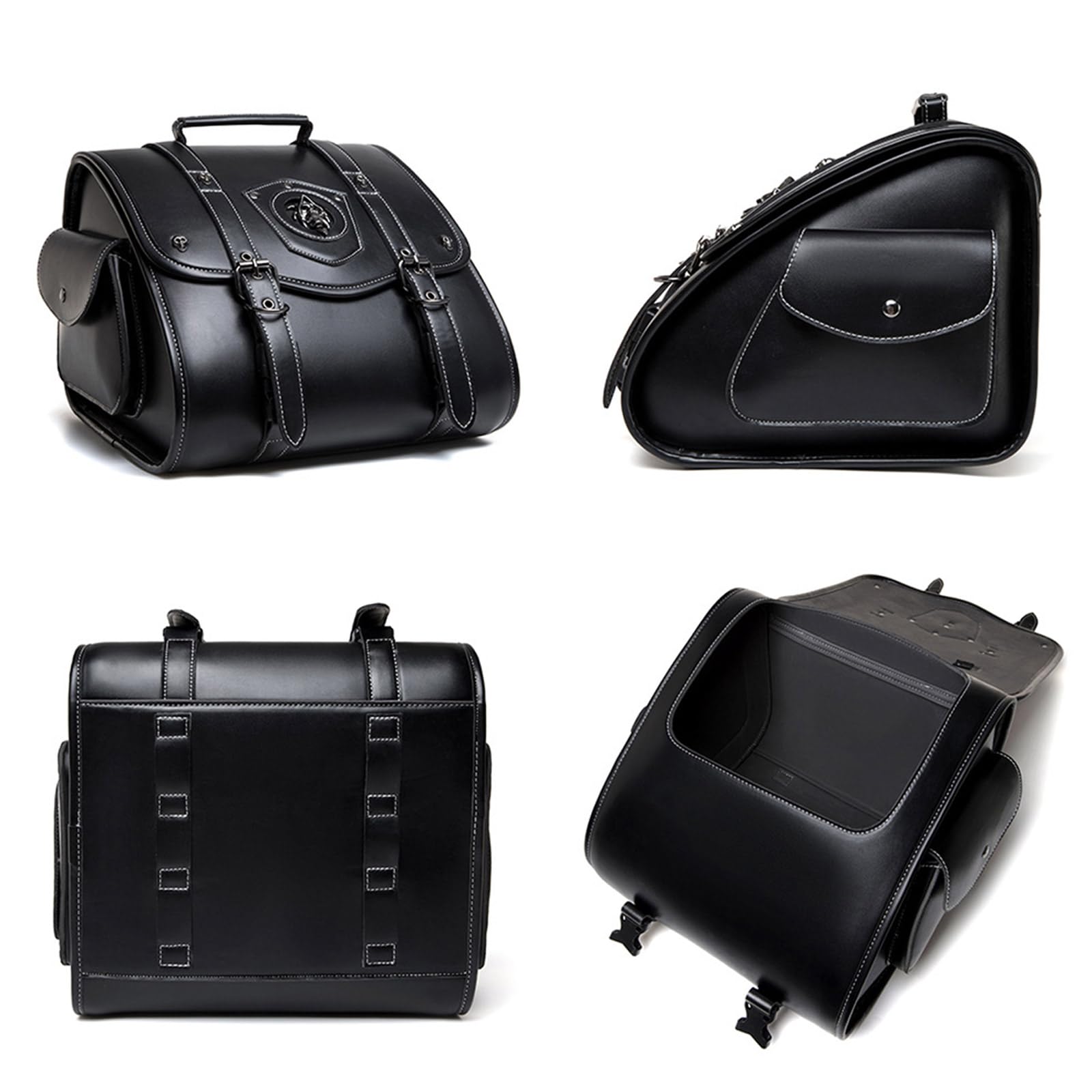 Sac à outils de moto Style rétro Sacoche de selle imperméable en cuir Sac de voyage Sac de selle