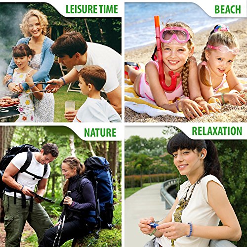 ACTOPP Pulsera Antimosquitos Paquete de 10 Pulseras de Cuero Brazalete Repelente de Mosquitos de Infusiones Naturales-Pack Familiar-para Protección Interior, al Aire Libre, Viaje, Camping Envase de 2 brazaletes X 5 colores distintos