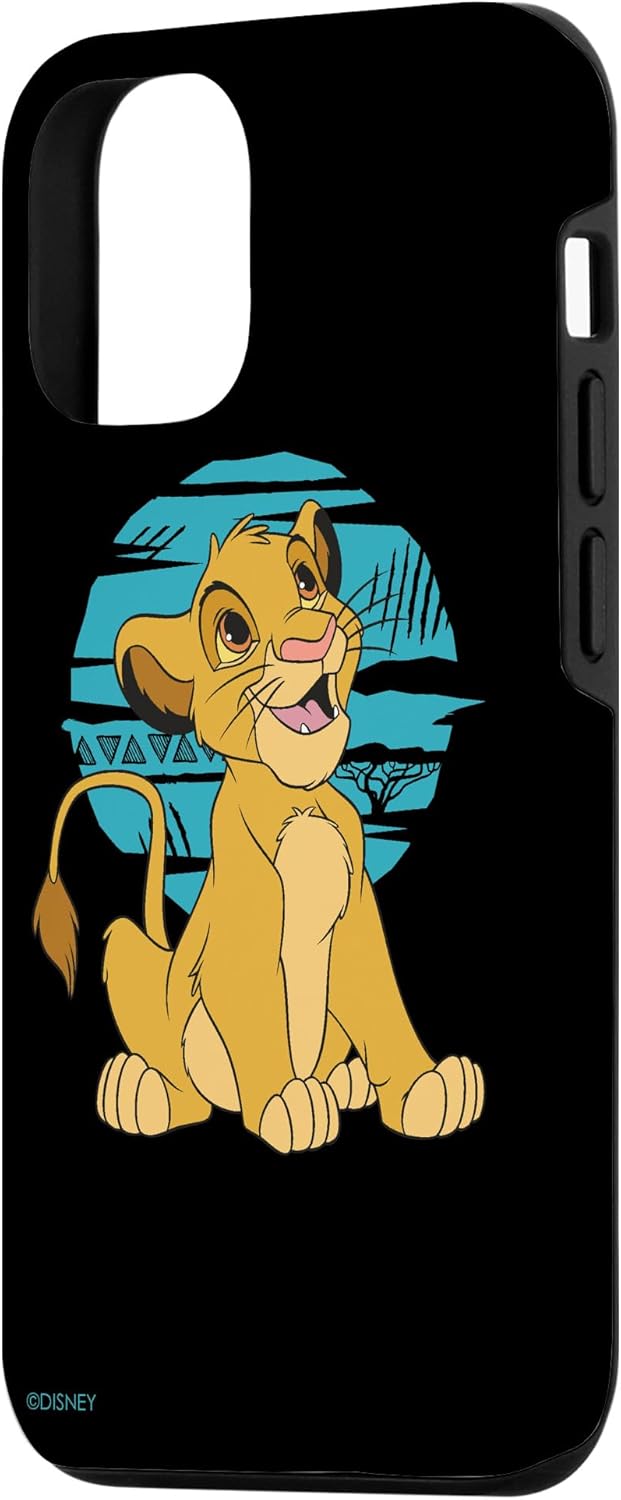 iPhone 12/12 Pro Disney The Lion King Young Simba Happy Blue Retro Case