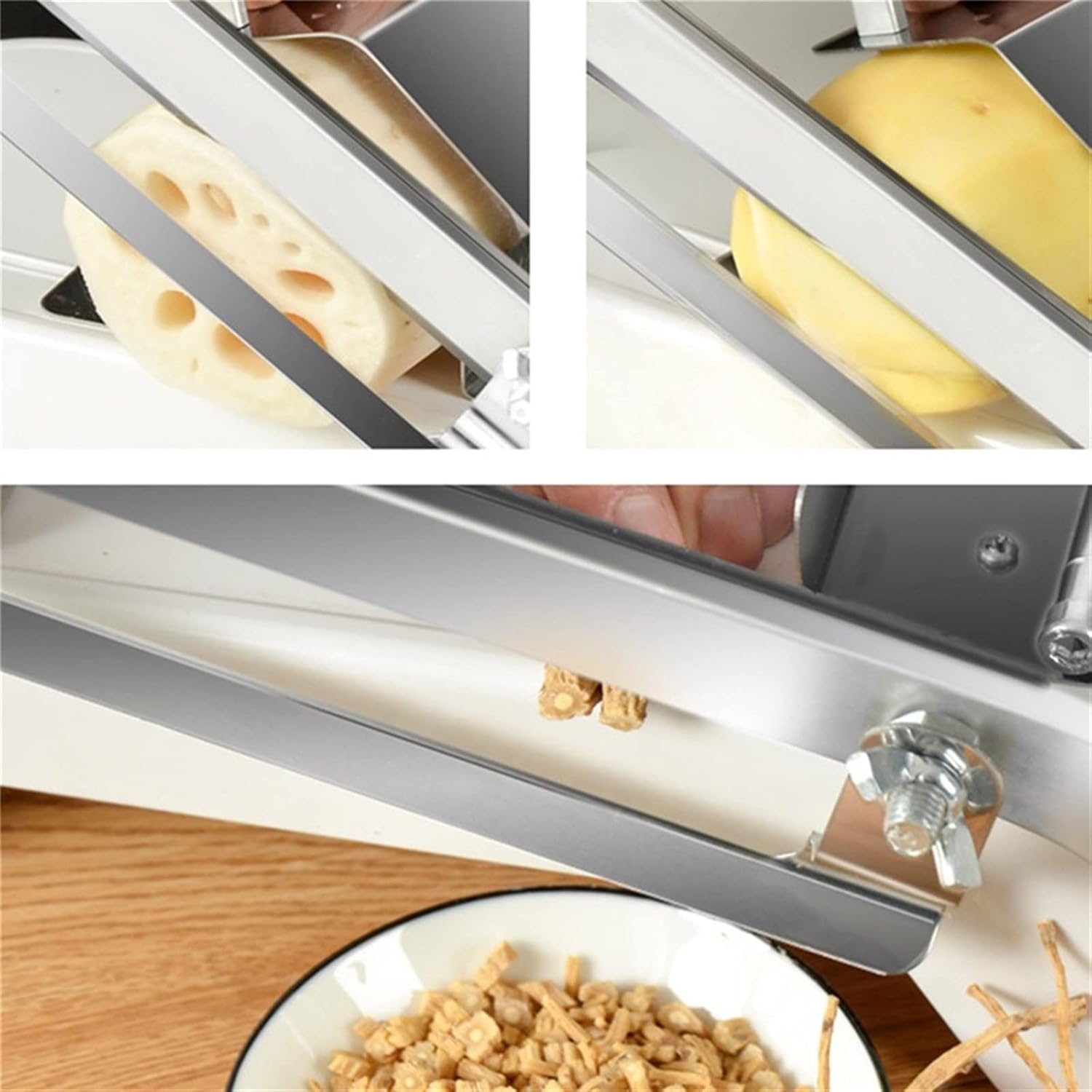 Mandolines Home Kitchen Frozen Meat Slicer Manual Stainless Steel Food Cutter Slicing Machine Automatic Delivery Nonslip Handle