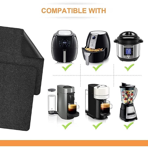 2 PCS Heat Resistant Mat for Air Fryer, Heat Resistant Pad Countertop Protector Mat Coffee Maker Mat for Countertops with Sliding Function for Air Fryer, Blender, Coffee Maker, Toaster by Kettion - Image 7