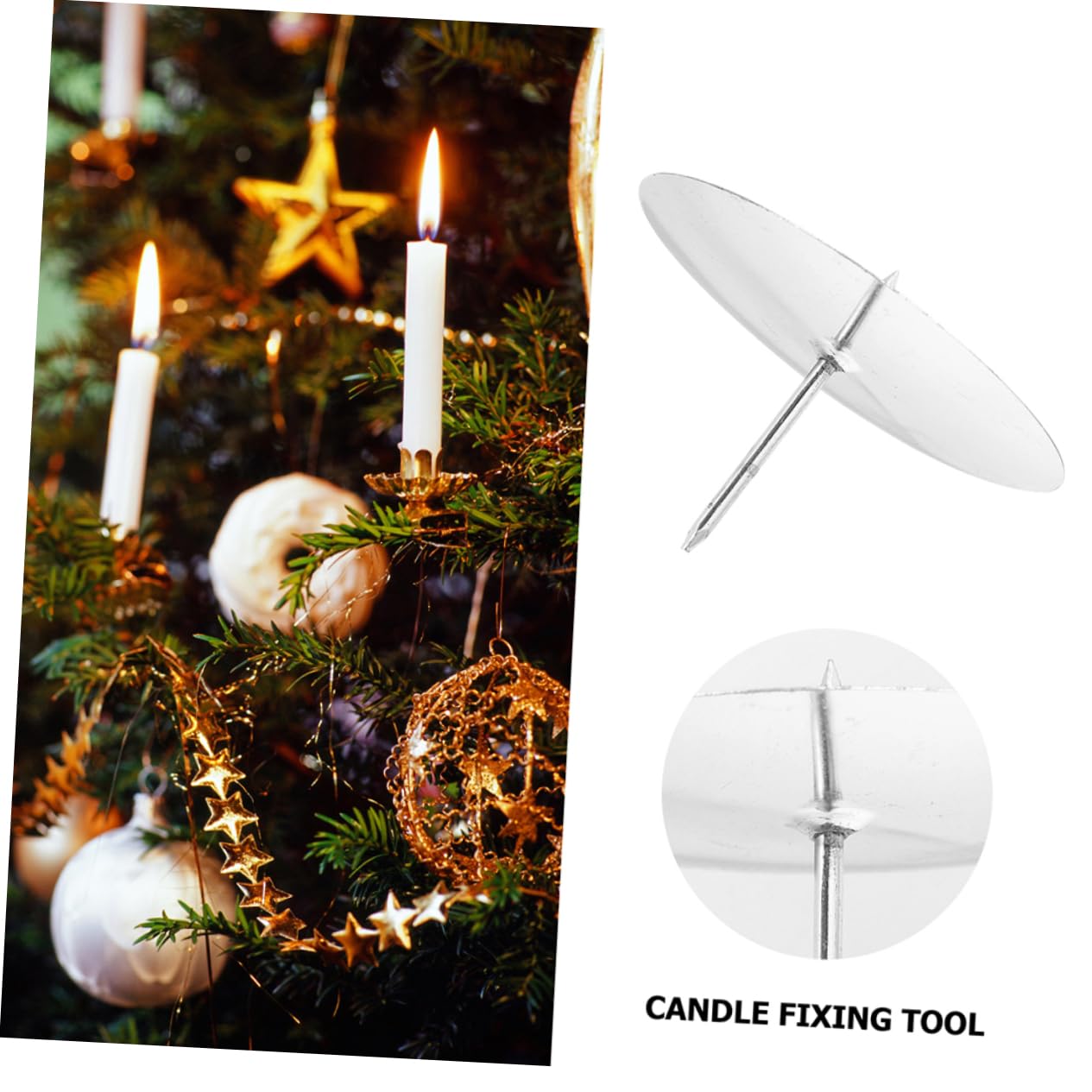 BESPORTBLE 20pcs Metal Candle Fixators for Festivals Candle Holders for Wreaths Events Non- Design for Christmas Thanksgiving Year Decor