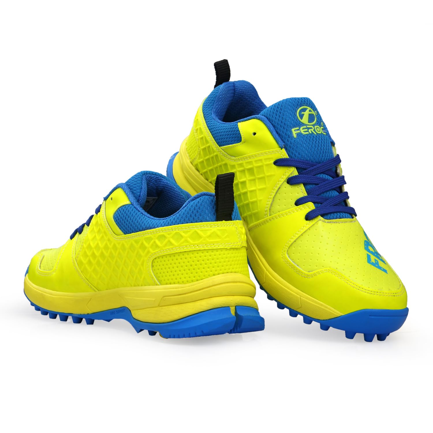 FEROC Genius 22 Cricket Shoes for Men Boys Unisex Kids (All Yellow, 10) 3