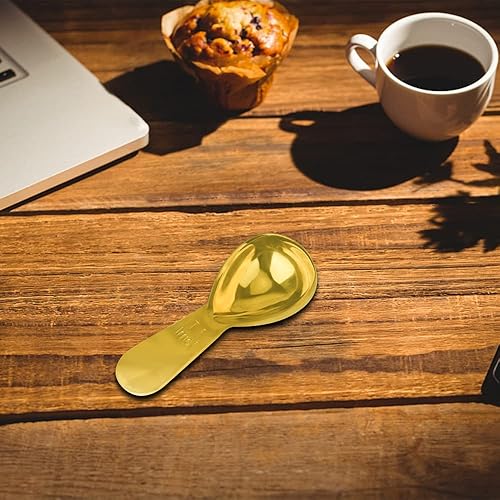 Miniatura 6 de Juego de cucharas de café de acero inoxidable, medidas de 0.5 fl oz y 1.0 fl oz, leche y fruta en polvo, dorado, paquete de 2