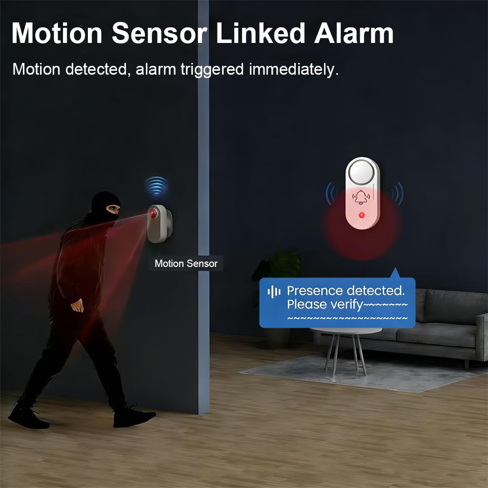 Haozee Zigbee Funk-Sirenenalarm, 110 dB lauter Sicherheitsalarm | batteriebetrieben,smarte App-Steuerung & Szenenverknüpfung, einfache Installation, kompatibel mit Home Assistant