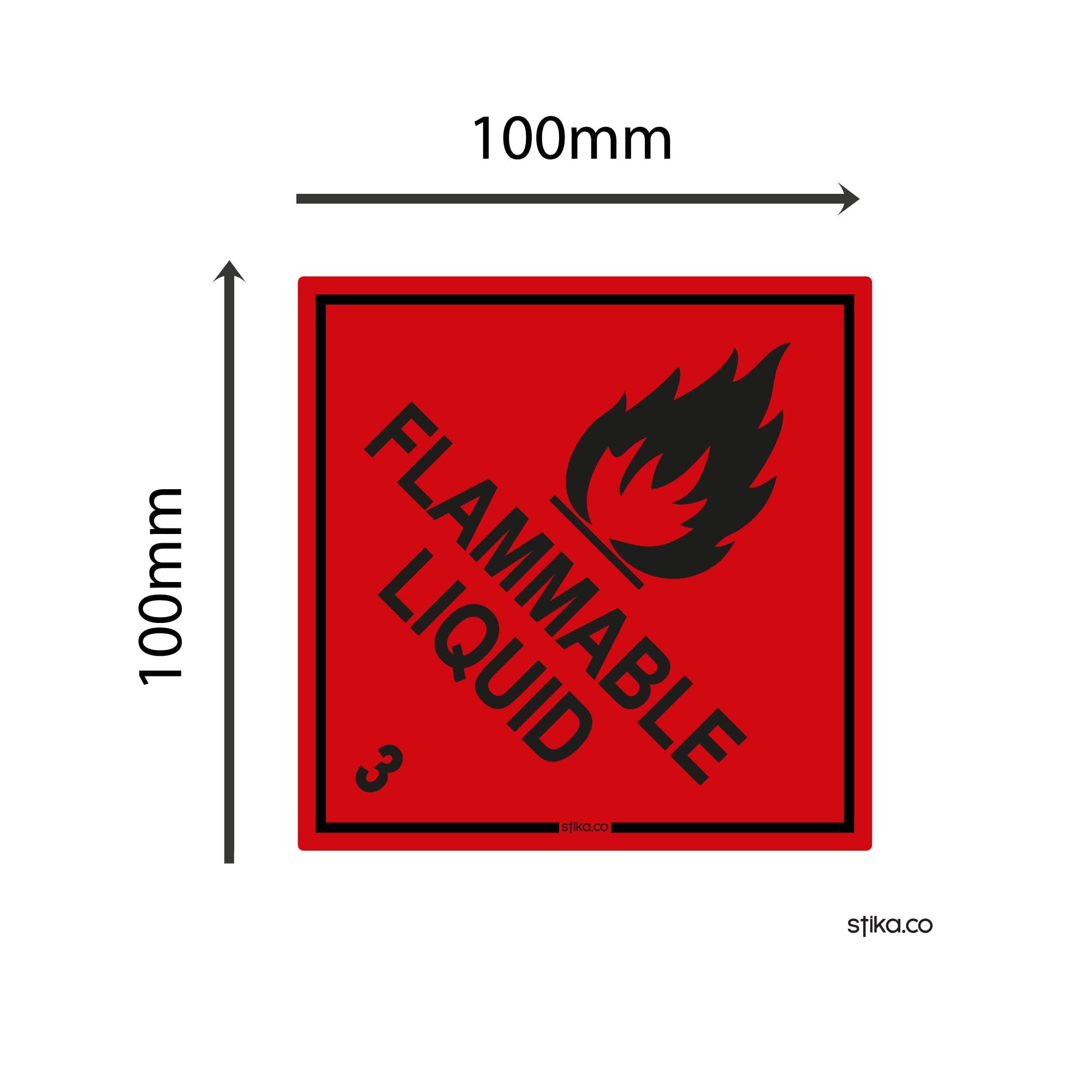 Adesivo Hazchem Diamante 100x100 Mm – Simbolo Infiammabile – Conforme UK HSE 2009 – Profilesigns.co