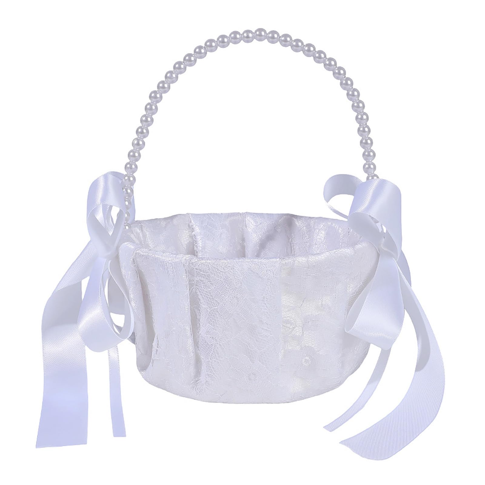 Decorative Petal Scattering Basket with Detachable Ribbon for Bridal Accessories Decorative Petal Scattering Basket with Detachable Ribbon for Bridal Accessories