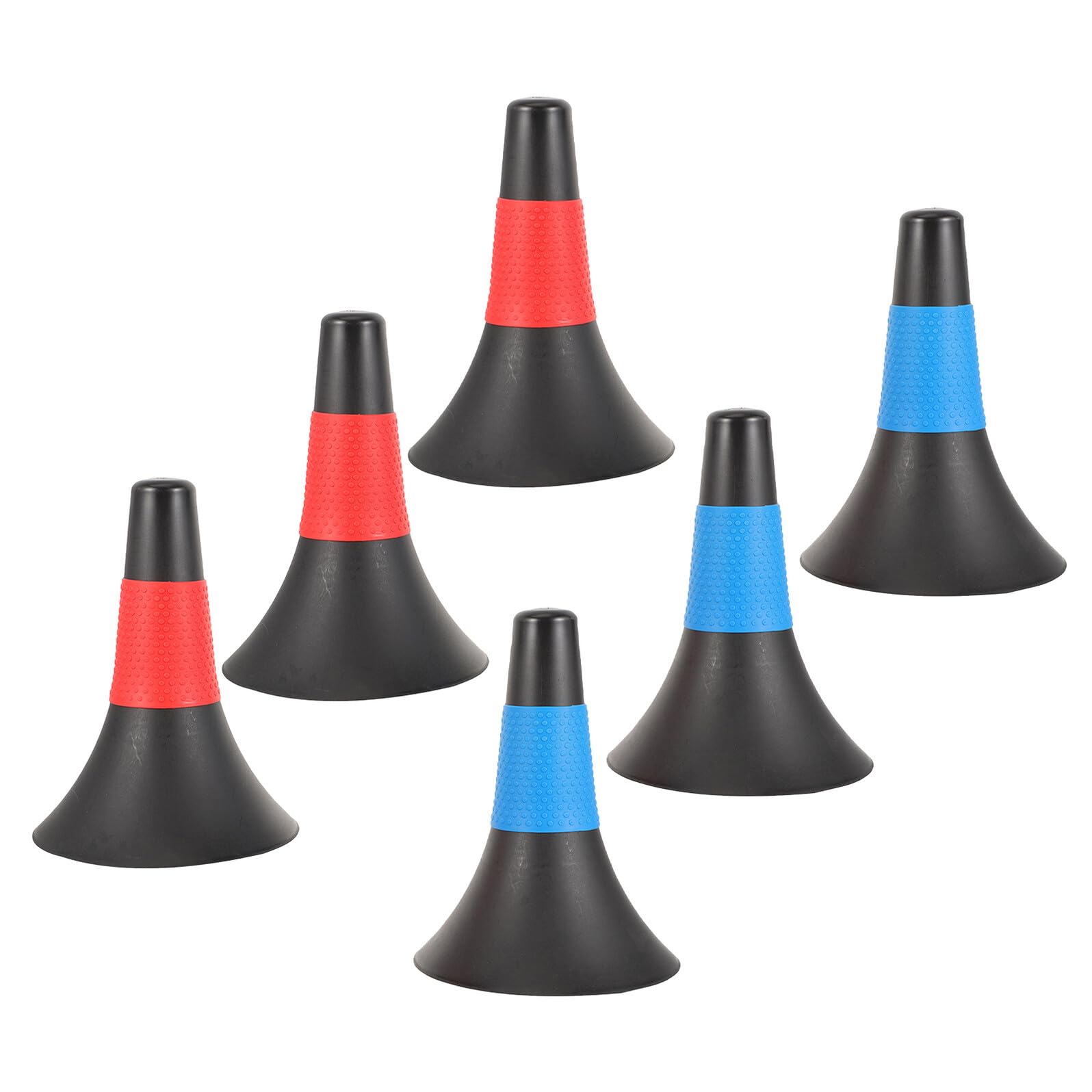 6 Piezas Conos de Entrenamiento Deportivo para Agilidad Conos de Marcaje para Fútbol Baloncesto y Patinaje Resistente y Negro-Azul