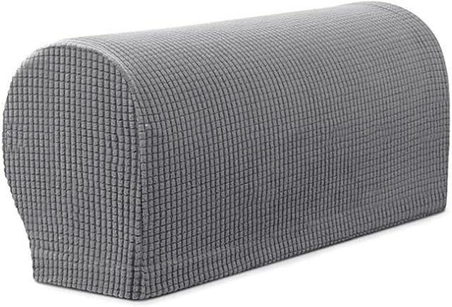 GEOCANG Armchair cover, Set of 6 non-slip armchair, sofa armrest protector, for furniture protector (Light Grey)