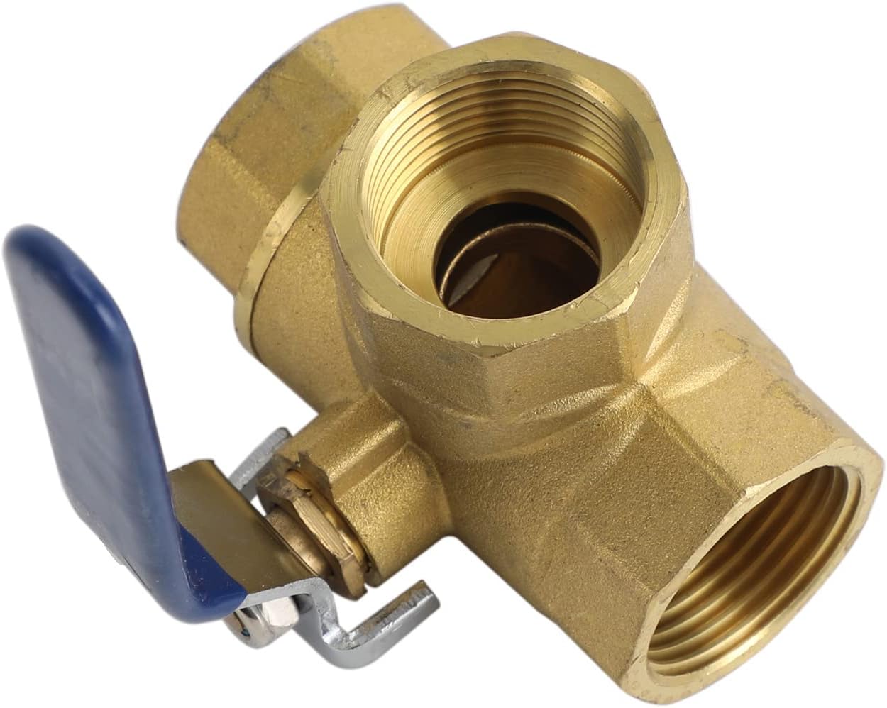Areyourshop 1" DN25 3 Way Ball Valve Three T Port NPT Brass Female Type For Water Oil, 1 Inch Brass Ball Valve
