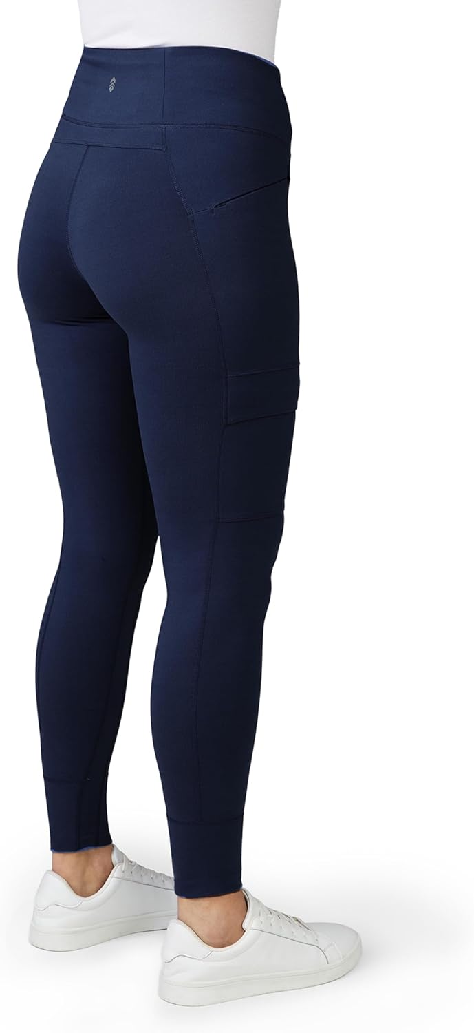 Free Country Women's High Waisted Leggings Water Repellent Zip Pockets Yoga Pants UPF Protection and Breathable Women-Trail 2