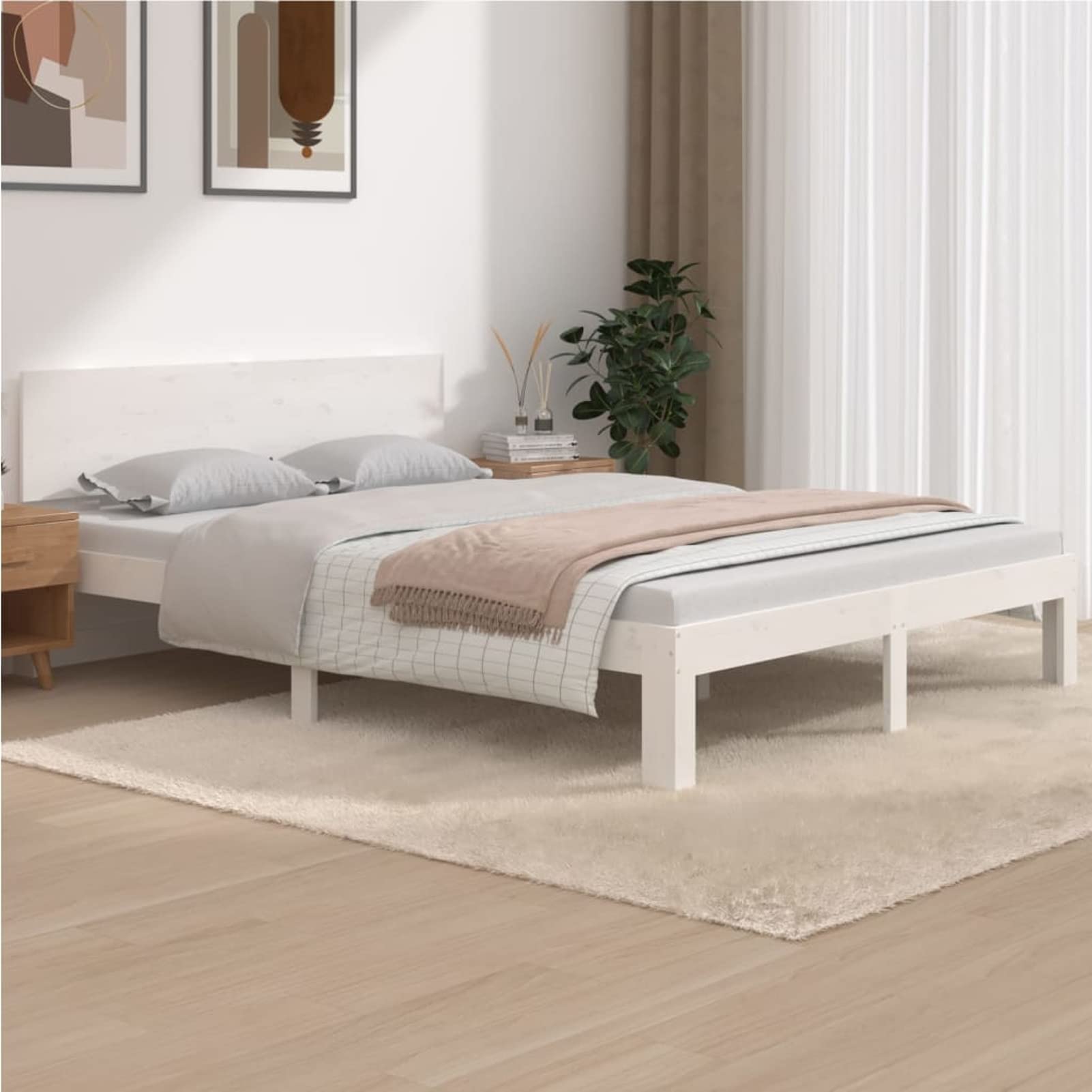 Letto Con Contenitore SECOLI Giroletto – Struttura In Legno Multistrato Bianco, Con Cassetti, 120x200 Cm, Matrimoniale - 3