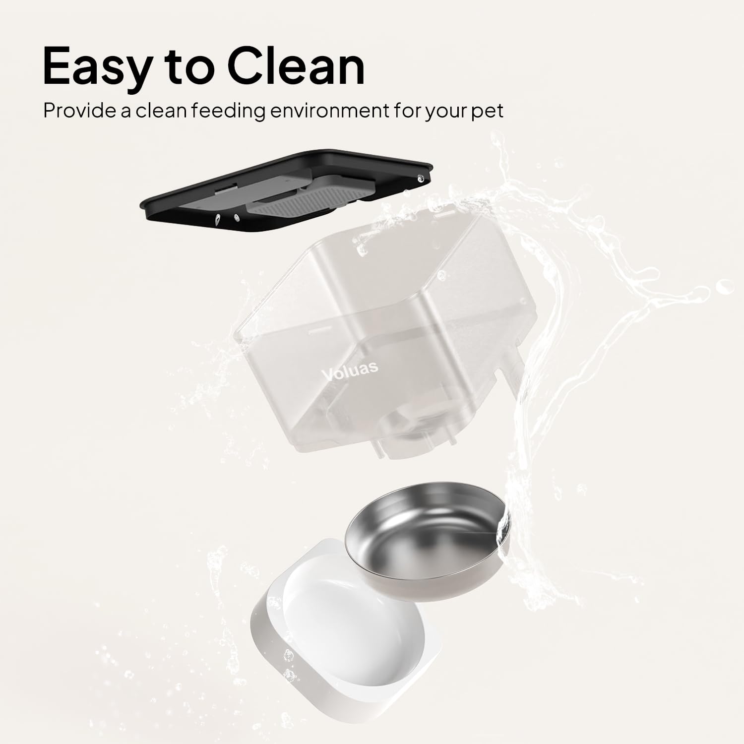 VOLUAS Automatic Cat Feeders - Dry Food Dispenser with Timer, Desiccant Bag, Programmable Portion Size Control 4 Meals Per Day, 10s Voice Recorder - image 6