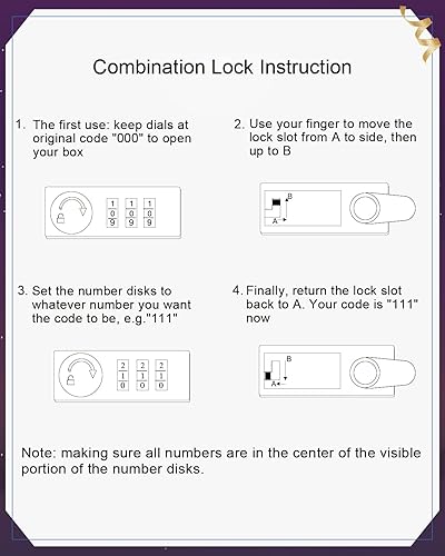 Miniatura 9 de Caja de efectivo con cerradura de combinación, caja fuerte para dinero en efectivo, caja de seguridad con cable de seguridad, 11.8 x 9.5 x 3.54