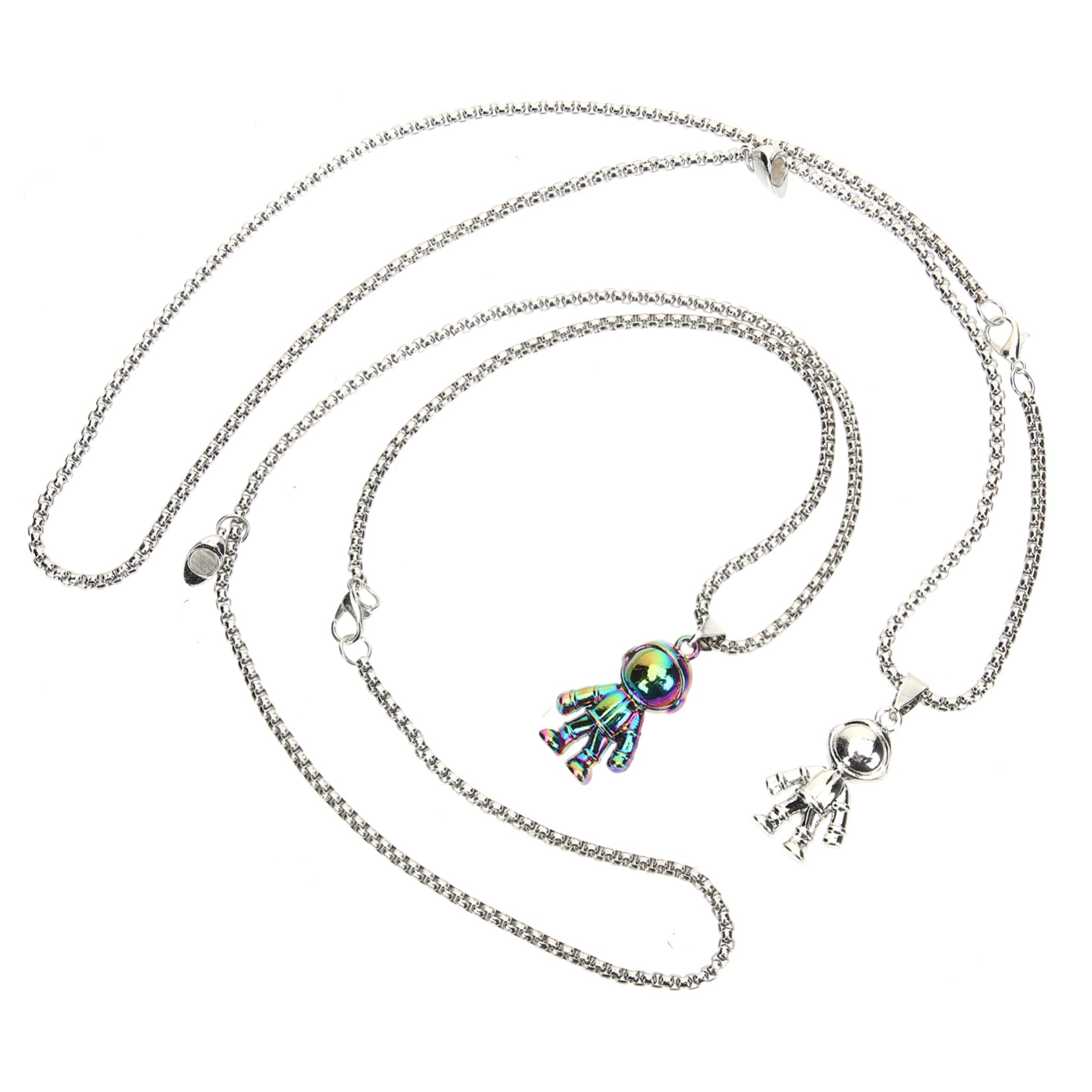 CALLARON 5 Pares Collar De Astronauta Collar De Joyas De Novio Collar Para Novio Collar a Juego De Pareja Collar De Relación Colgante Imán Acero Inoxidable Hombres y Mujeres