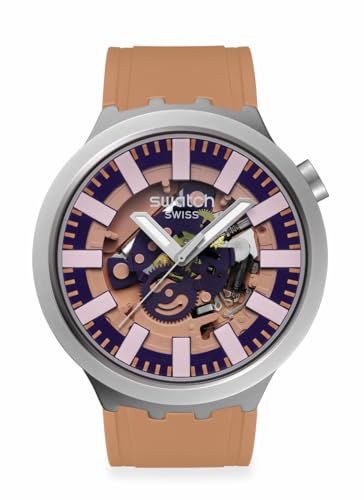 Swatch Big Bold Irony Lacquered Unisex Watch Casual Polymer Beige Automatic Waterproof Terracotta...
