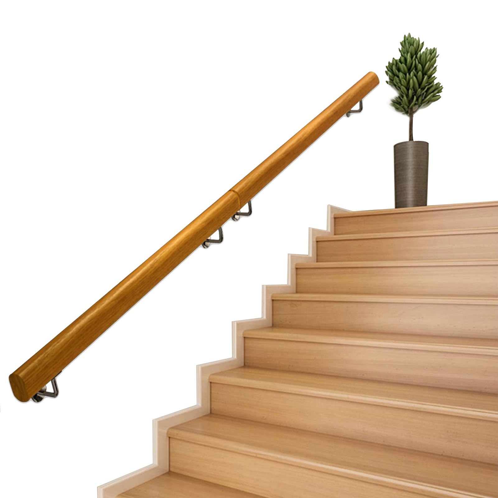 Rampe d'escalier en bois massif pour éviter les chutes et embellir la maison