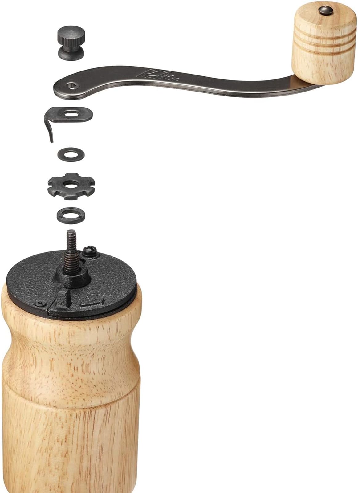 Carita Kalita Kaffeemühle Holz Handmühle Manuelle Natur KH-10 N #42167 Antike Kaffeemühle Kleine Outdoor Camping Einstellbare Mahlwerk mit Deckel