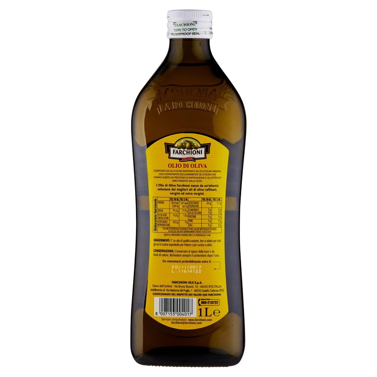 Italian Gourmet Olio di Oliva Classico raffiniertes Olivenöl mild 6 x 1L | Miscela con oli vergini; ausgewogen zum Braten, Dünsten, Backen, Marinieren, Gesamtnettogewicht 6 L + Kostenlos Polpa 400g
