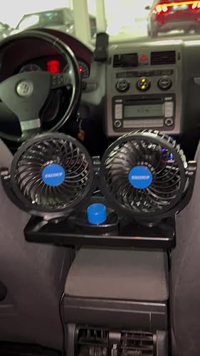 Ventilateur Voiture Double Tête 12V - Rotatif 360° Faible Bruit, Refroidissement Puissant Pour Auto Camion Bateau