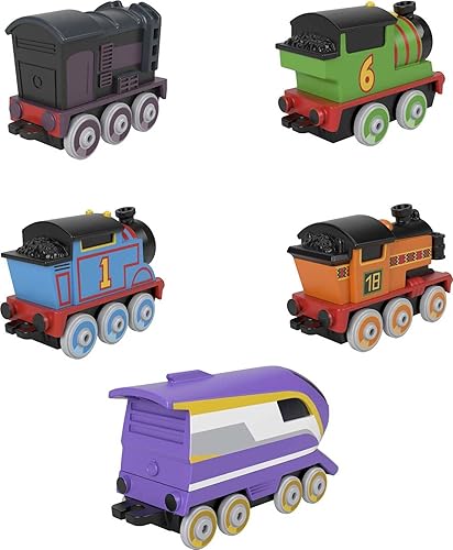 Miniatura 5 de THOMAS & FRIENDS Trenes de juguete fundidos a presión, paquete de motores de aventuras, juego de 5 vehículos de empuje para preescolar para niños a