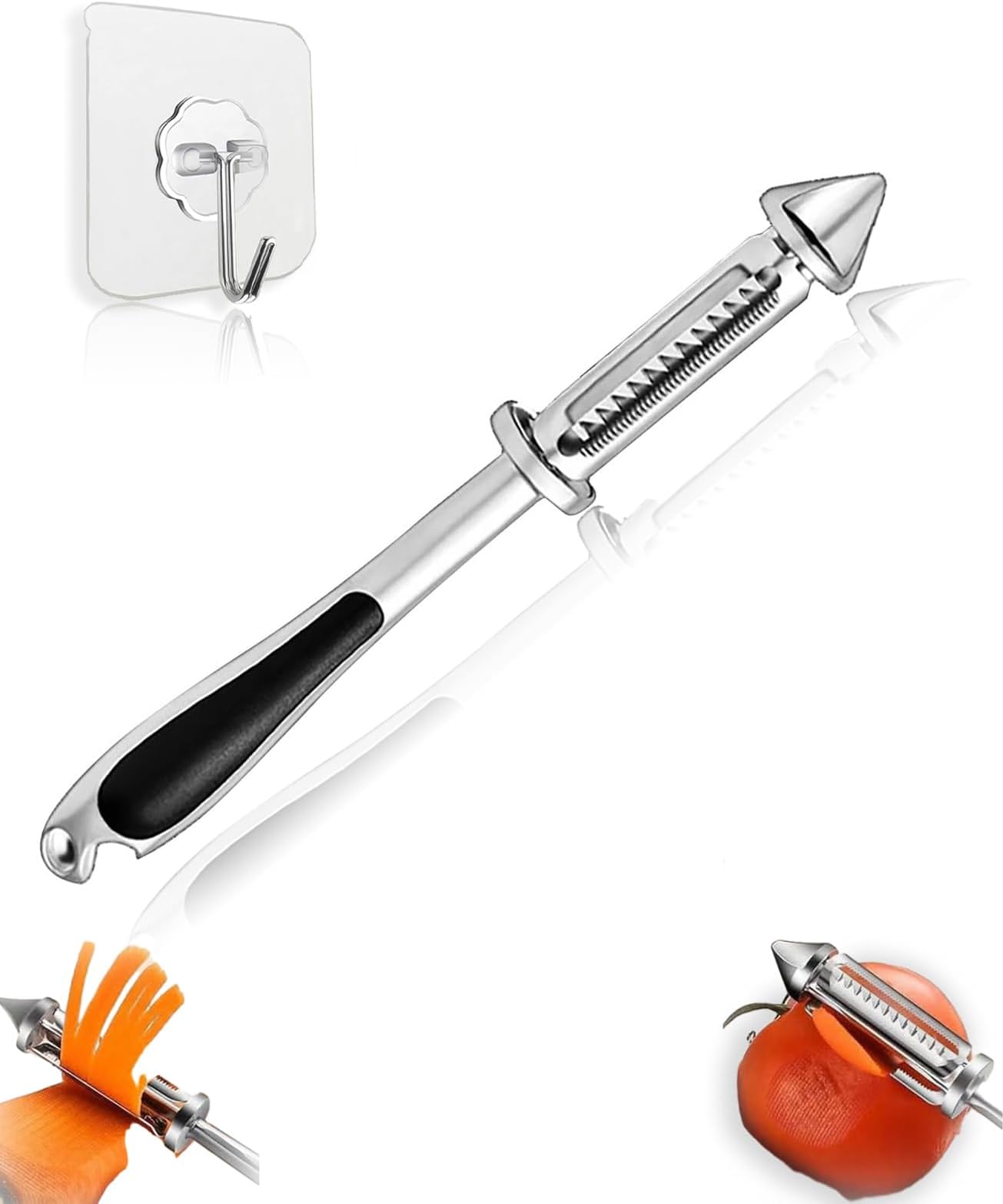 5-in-1 Multifunctional Vegetable Peeler - 1PCS Veggie Peeler and 1PCS hook - Vegetable Gadget for Tomato, Carrot - for Quick and Easy Cooking