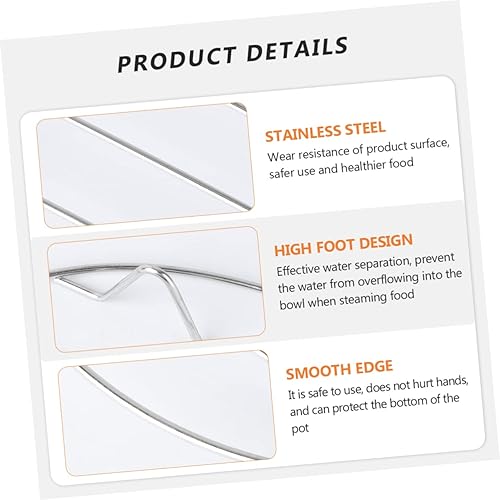 Miniatura 3 de STOBAZA 3 piezas de accesorios de cocina de cocina de vapor soporte de vapor estante para cocinar latas de conservas estante de vapor estante de
