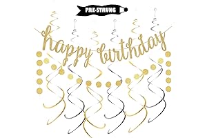 Gold Happy Birthday Banner Decoration Kit