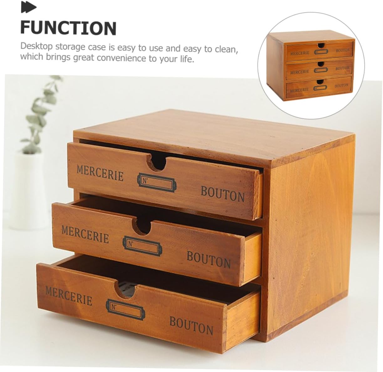 Organizer Box Multi-functional Desktop Storage for Makeup Jewelry Office Sundry Items Sturdy Solid Wood Cabinet for Bedroom Study and Workspace