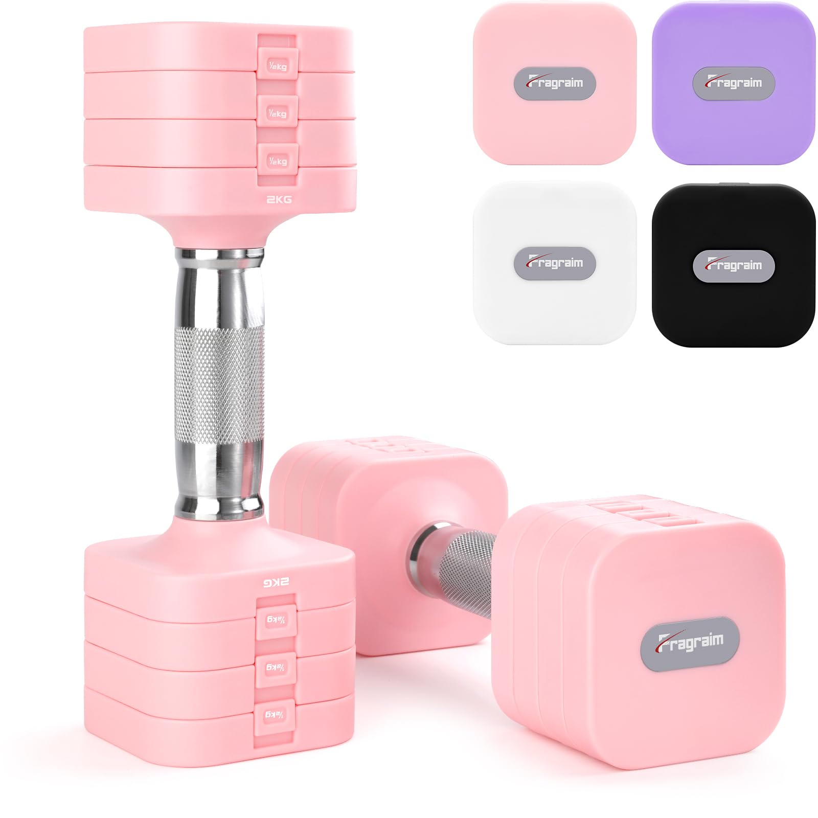 Fragraim 5 KG x 2 Verstellbar Hanteln Set für Frauen Männer Handgewichte Sets Kurzhanteln Verstellbar für Heimfitnessstudio Training Krafttraining Geräte