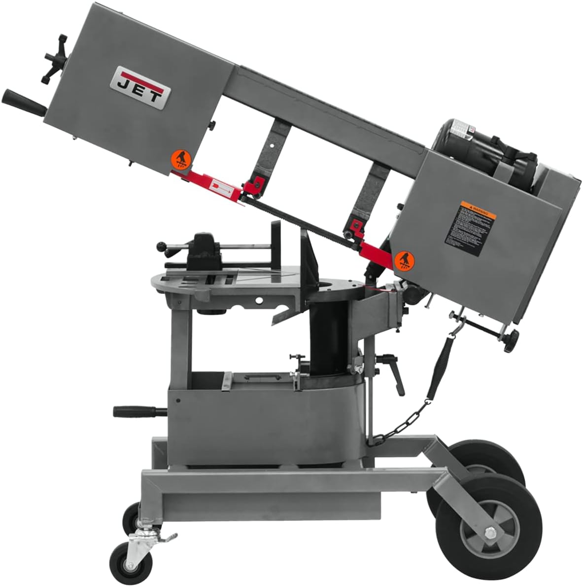 JET 10-Inch Metal Cutting Dual-Mitering Portable Horizontal/Vertical Band Saw, 1 HP, 115/230V 1Ph (HVBS-10-DMW)