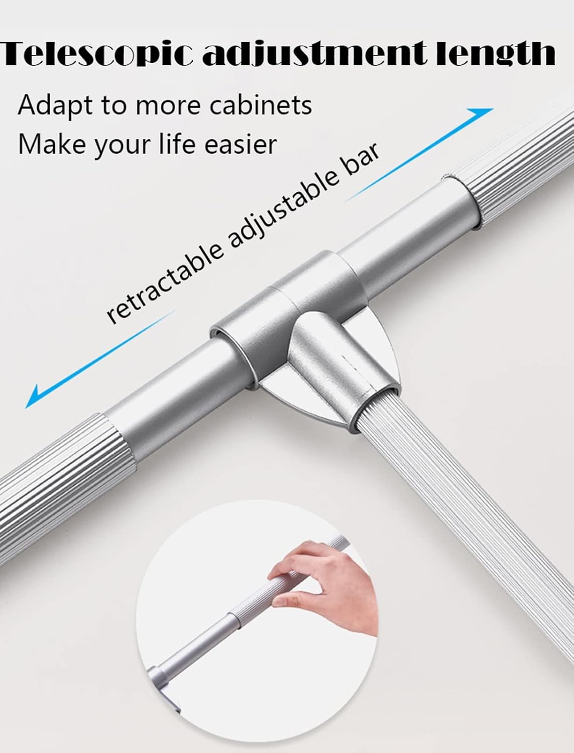 Closet Rods Pull Down Closet Rod, Adjustable Width Lift Clothes Hanging Rail with Automatic Return and Adjustable Width, Pull Down Wardrobe Lift for an Overcrowded Closet(Color:grey,Size:650-920mm)