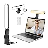 yAyusi Video Conference Light, LED Streaming Lighting for Laptop Computer Monitor, Desk Selfie Ring Light with Remote and Touch Control, PC Podcast Camera Webcam Light for Video Calls/Zoom Meetings